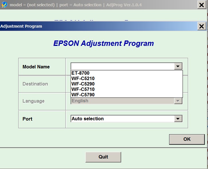 Epson WorkForce Pro <b>WF-C5210, WF-C5290, WF-C5710, WF-C5790</b> Adjustment Program for printhead unclogging, printer adjustments and maintenance for One PC unlimited